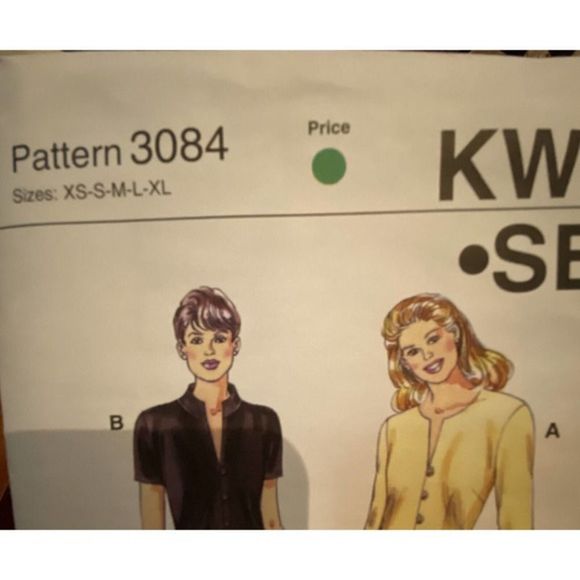 NEW UNCUT KwikSew Pattern #3084 Misses Fitted Top & Skirt Size (XS-S-M-L-XL) - Picture 2 of 7